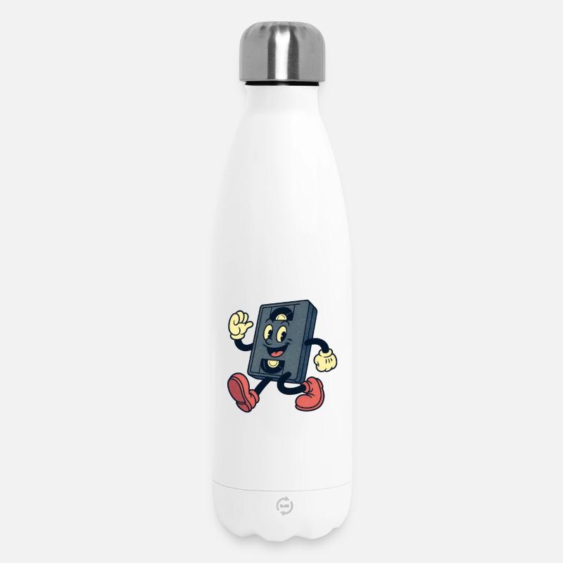 Happy VHS-Kassette - Thermosflasche 500 ml - Weiß