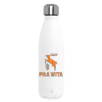 The city of Piła is welcome. Cartoon Deer Logo - Insulated Water Bottle 500 ml - white - Front