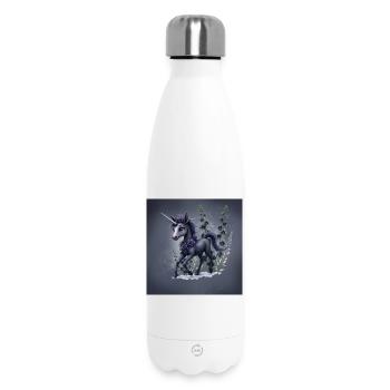 Mystical Unicorn with Flowers in Blue Tones - Insulated Water Bottle 500 ml - white - Front