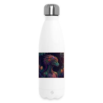 Mythical Jungle Dragon Illustration - Insulated Water Bottle 500 ml - white - Front