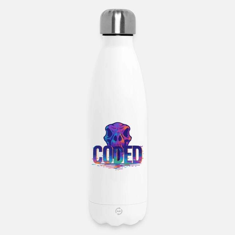 Coded_Dinoarmy - Insulated Water Bottle 500 ml - white