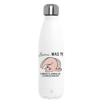 Confused Yoga Cat – Self-Care Yoga Humor - Insulated Water Bottle 500 ml - white - Front