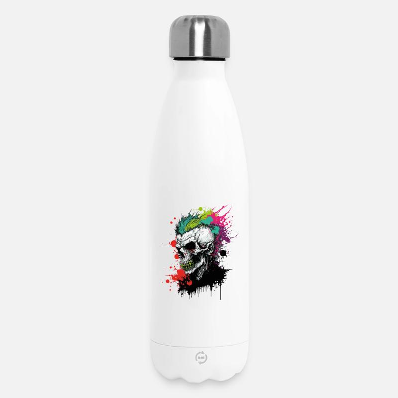 Regenbogen Zombie Punk - Thermosflasche 500 ml - Weiß