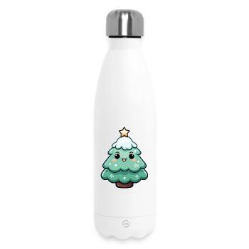 Sapin de Noël étoilé kawaii - Bouteille isotherme 500 ml - blanc - Devant