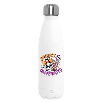 Tête de femme squelette avec café - Bouteille isotherme 500 ml - blanc - Devant