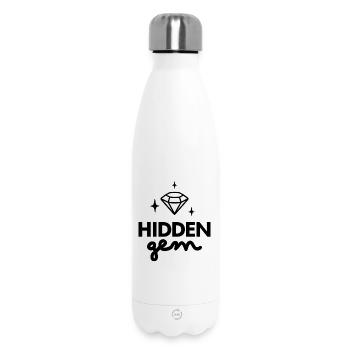 Verstecktes Edelstein-Diamant-Logo - Thermosflasche 500 ml - Weiß - Vorne