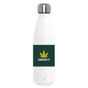 Cannabis Legalisierung Blatt - Thermosflasche 500 ml - Weiß - Vorne