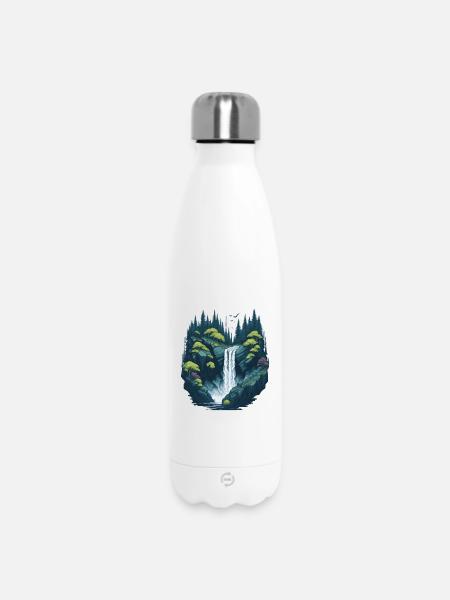 Leuchtender Waldwasserfall - Thermosflasche 500 ml - Weiß