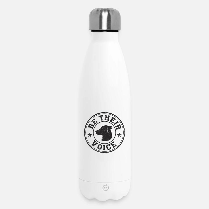 Hund Badge Emblem Be Their Voice - Thermosflasche 500 ml - Weiß