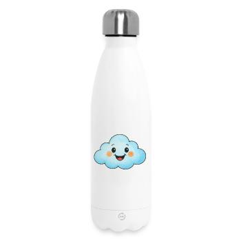 Cute Cartoon Cloud – Funny Kids & Adults - Insulated Water Bottle 500 ml - white - Front
