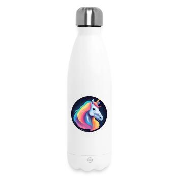 Licorne arc en ciel  - Bouteille isotherme 500 ml - blanc - Devant