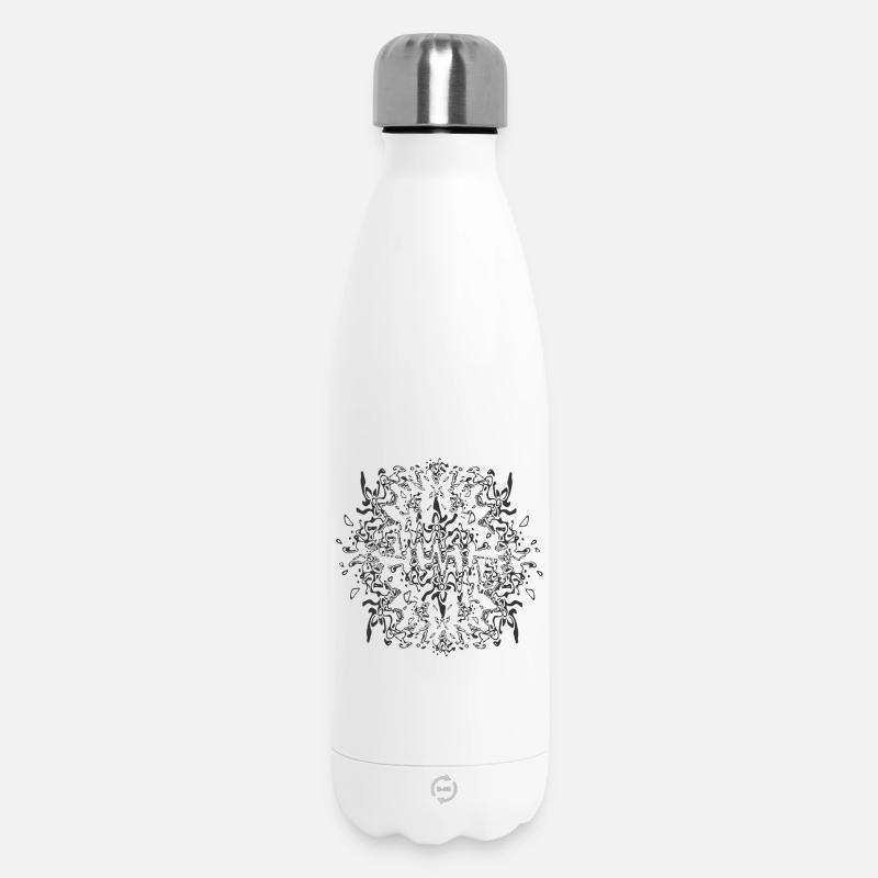 Kaleidoscopic Ornament Pattern - Insulated Water Bottle 500 ml - white