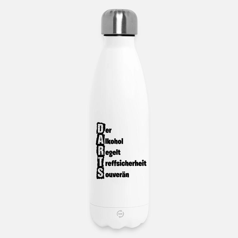 Fléchettes, fléchettes, règles de l’alcool - Bouteille isotherme 500 ml - blanc