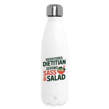 Registered Dietitian Serving Sass & Salad Expert  - Insulated Water Bottle 500 ml - white - Front