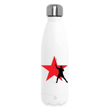 Badminton - Sport - Racket - Insulated Water Bottle 500 ml - white - Front
