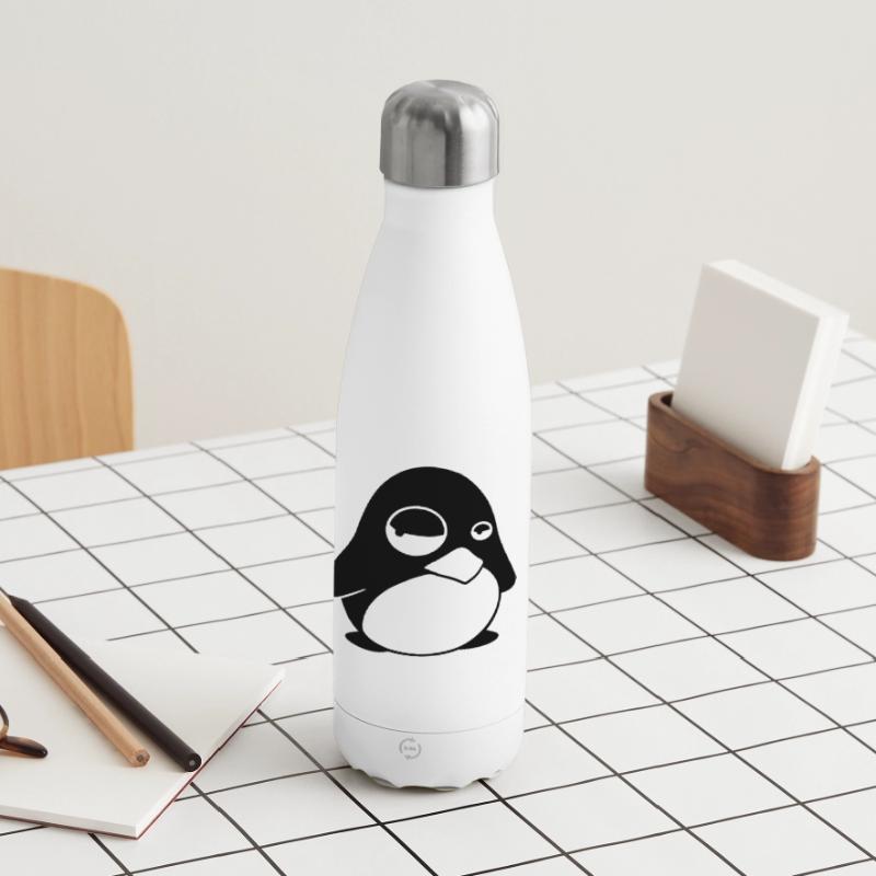 Grumpy Tux – Funny Linux Penguin for Nerds Insulated Water Bottle 500 ml