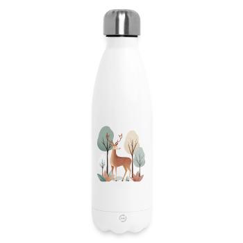 Deer in the forest – Calm and natural animal - Insulated Water Bottle 500 ml - white - Front