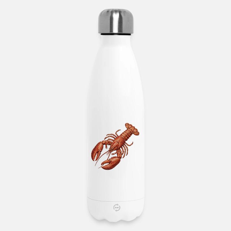 Lobster in embroidered look (printed) - Insulated Water Bottle 500 ml - white