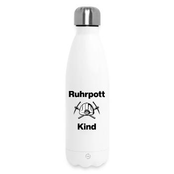 RUHRPOTT CHILD, NORTH RHINE-WESTPHALIA, BORN ON COAL, MINER - Insulated Water Bottle 500 ml - white - Front