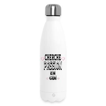 Cherche Passion en CDI - Bouteille isotherme 500 ml - blanc - Devant
