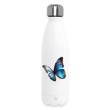 Bright Blue Butterfly Noble Nature Art - Insulated Water Bottle 500 ml - white - Front