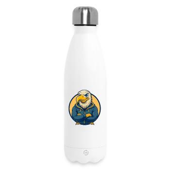 Albatross Kawaii Mascot Cartoon Clipart Logo Badge - Insulated Water Bottle 500 ml - white - Front