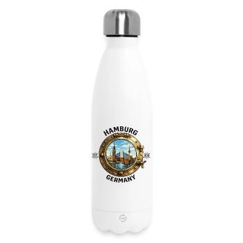 Hamburg Hafen Panorama Portloch - Thermosflasche 500 ml - Weiß - Vorne