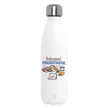 Procrastination professionnelle – Déclaration du bureau de la paresse - Bouteille isotherme 500 ml - blanc - Devant