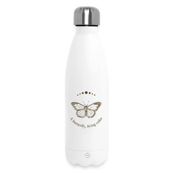 Butterfly in Golden Arc - Insulated Water Bottle 500 ml - white - Front