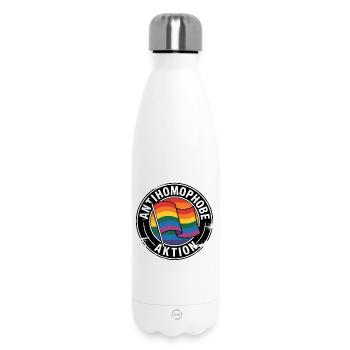 Antihomophobe Aktion - Gegen Rechts - Thermosflasche 500 ml - Weiß - Vorne