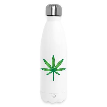 Cannabis / Marihuana / Hanf (Outline / 2C Green) - Thermosflasche 500 ml - Weiß - Vorne