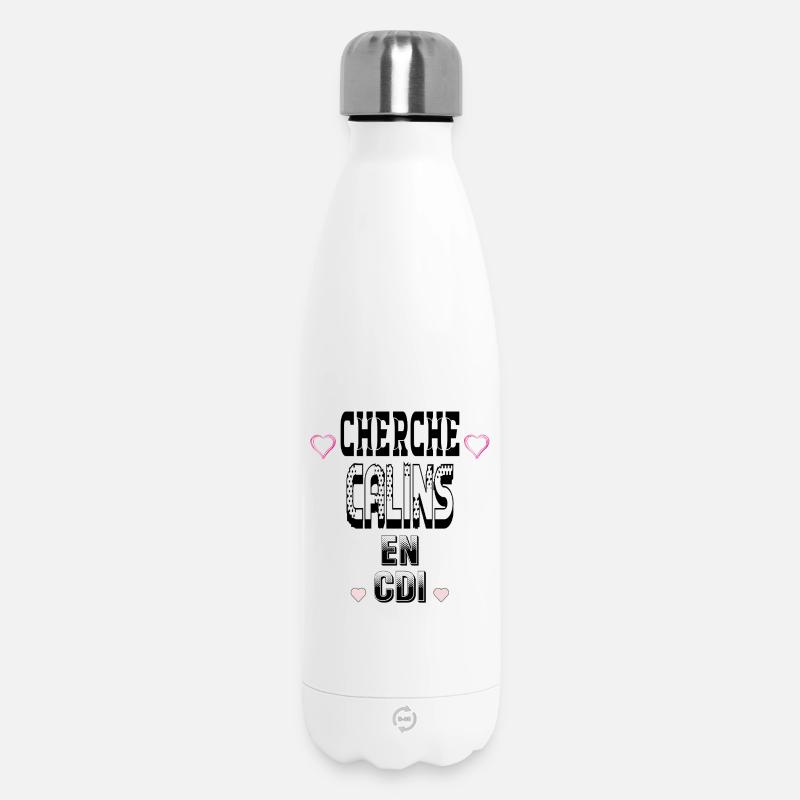 Cherche Câlins en CDI - Bouteille isotherme 500 ml - blanc