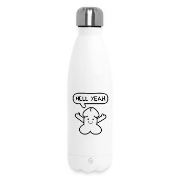 lustiges Junior 'Hell yes'-Emoticon - Thermosflasche 500 ml - Weiß - Vorne