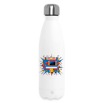 Retro neon console - Insulated Water Bottle 500 ml - white - Front