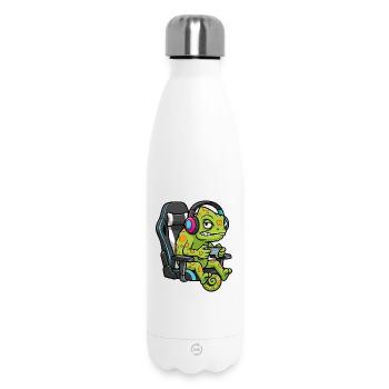 Caméléon Gamer Gaming Chair E-sport Mascotte - Insulated Water Bottle 500 ml - white - Front