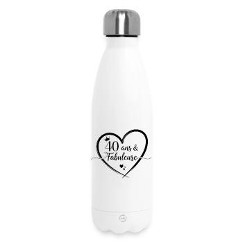 40 Ans Et Fabuleuse Cadeau Anniversaire Femme  - Bouteille isotherme 500 ml - blanc - Devant