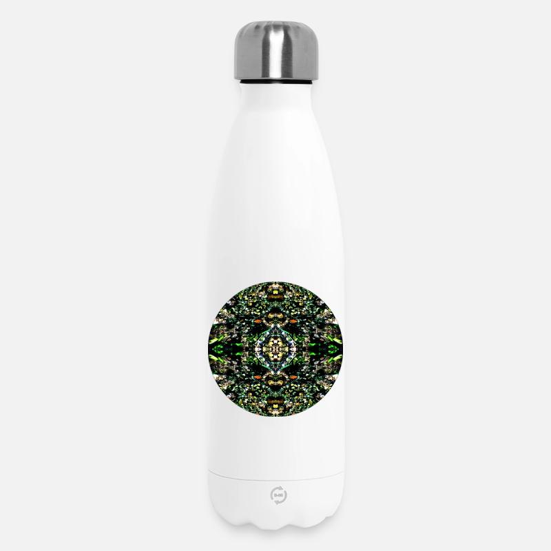 Nature Mandala : Galelets dans la rivière - Bouteille isotherme 500 ml - blanc