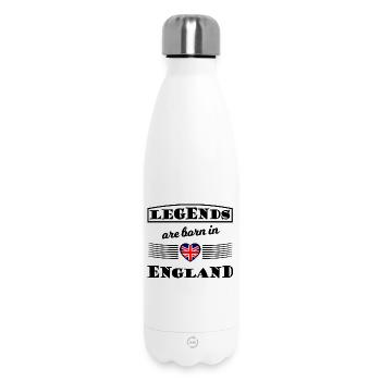 Cœur avec le drapeau Union Jack - Bouteille isotherme 500 ml - blanc - Devant