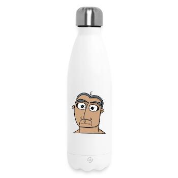 Wide-Eyed Minimalist Portrait - Insulated Water Bottle 500 ml - white - Front