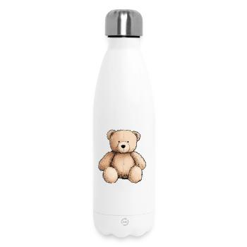 ours en peluche, nounours, animal en peluche - Bouteille isotherme 500 ml - blanc - Devant