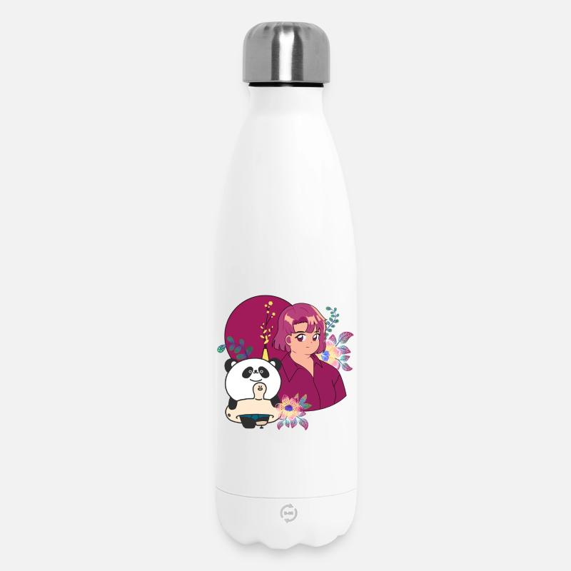 Kawaii Panda & Sommerprothese - Thermosflasche 500 ml - Weiß