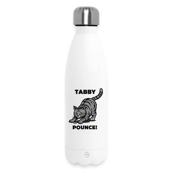Tigerkatze Tabby springt Katzenjagd - Thermosflasche 500 ml - Weiß - Vorne