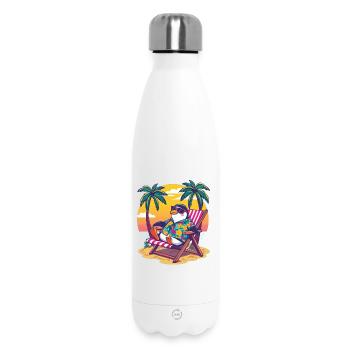 Tropischer Pinguin-Strandurlaub - Thermosflasche 500 ml - Weiß - Vorne