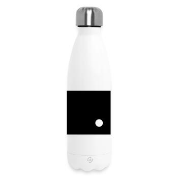 White circle on Black square  - Insulated Water Bottle 500 ml - white - Front
