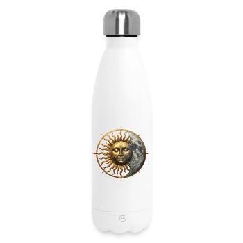 Sonnenmond Emblem Vintage - Thermosflasche 500 ml - Weiß - Vorne