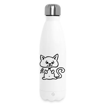 Chat - Bouteille isotherme 500 ml - blanc - Devant