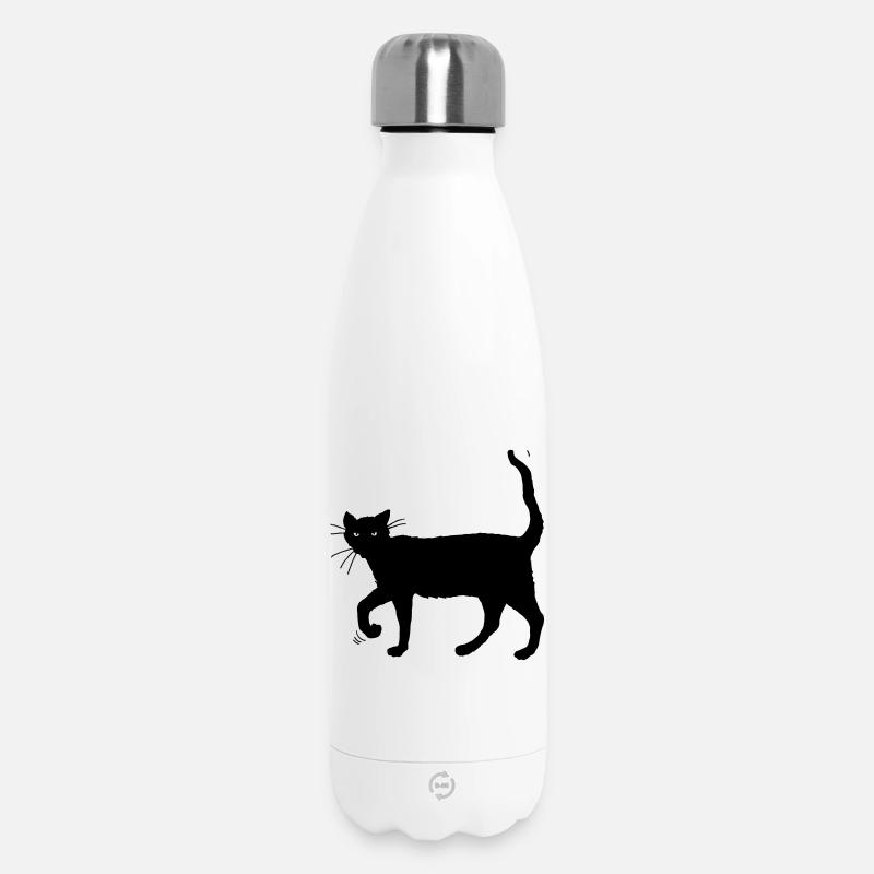 Chat noir - Bouteille isotherme 500 ml - blanc