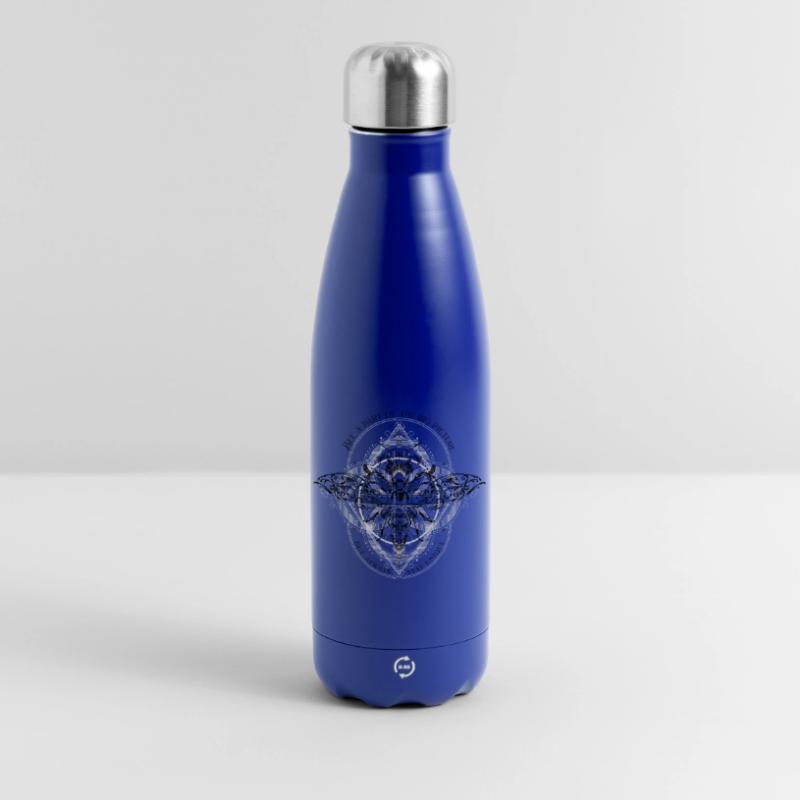 Bee psychedelic geometry pattern cool saying Insulated Water Bottle 500 ml