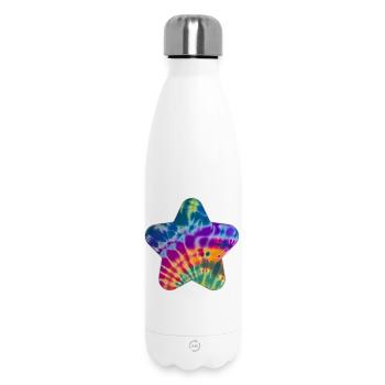 Groovy Tie Dye Star - Insulated Water Bottle 500 ml - white - Front