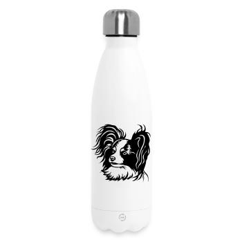 Papillon Kopf - Thermosflasche 500 ml - Weiß - Vorne